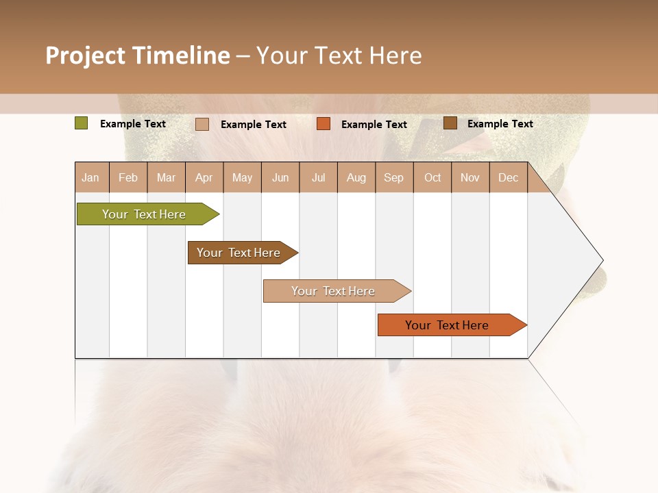 A Brown Bunny With A Green Bow On Its Head PowerPoint Template