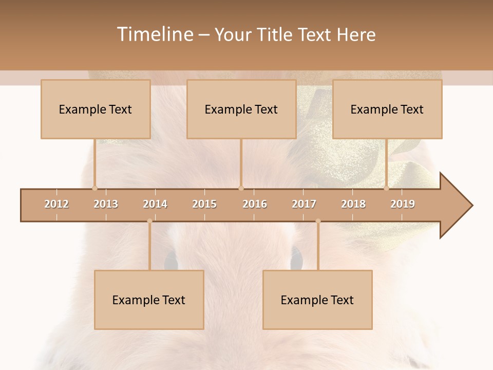 A Brown Bunny With A Green Bow On Its Head PowerPoint Template