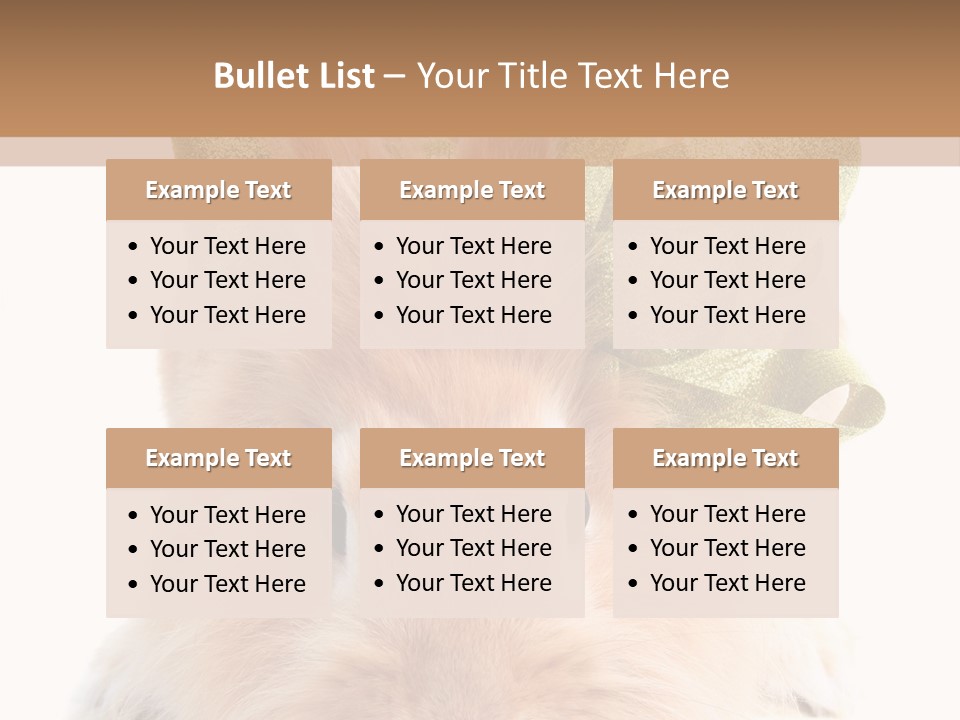 A Brown Bunny With A Green Bow On Its Head PowerPoint Template