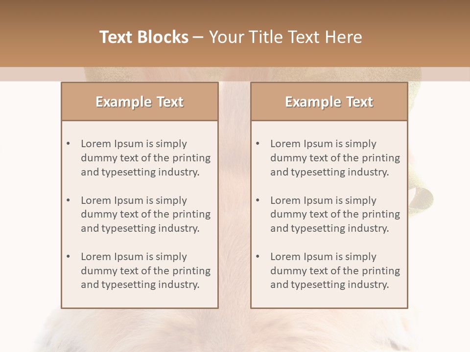 A Brown Bunny With A Green Bow On Its Head PowerPoint Template