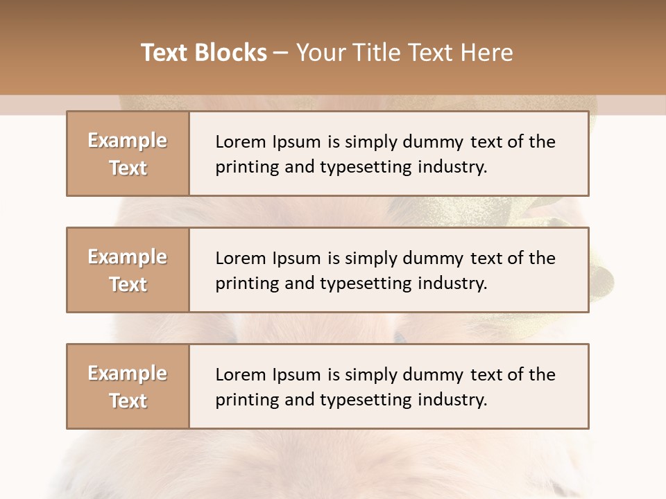 A Brown Bunny With A Green Bow On Its Head PowerPoint Template