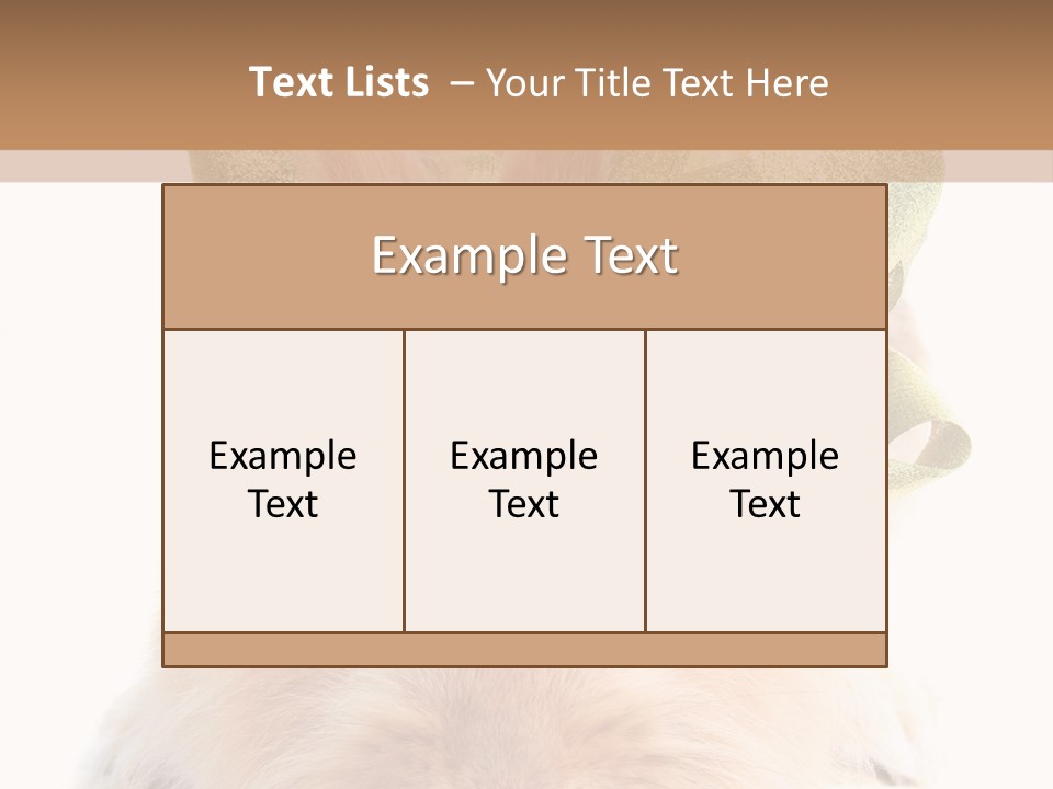 A Brown Bunny With A Green Bow On Its Head PowerPoint Template