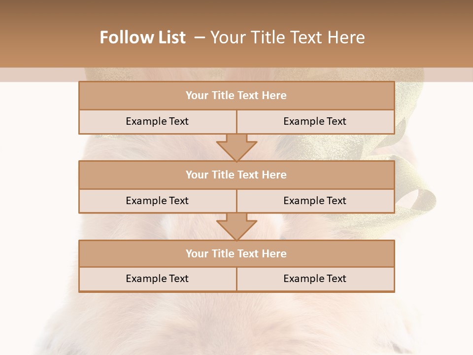 A Brown Bunny With A Green Bow On Its Head PowerPoint Template