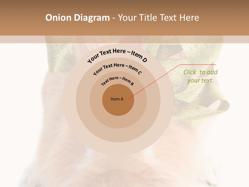 A Brown Bunny With A Green Bow On Its Head PowerPoint Template