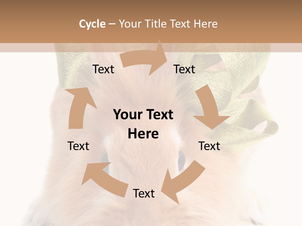 A Brown Bunny With A Green Bow On Its Head PowerPoint Template