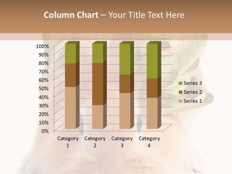 A Brown Bunny With A Green Bow On Its Head PowerPoint Template