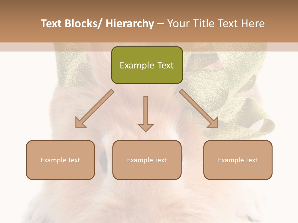 A Brown Bunny With A Green Bow On Its Head PowerPoint Template