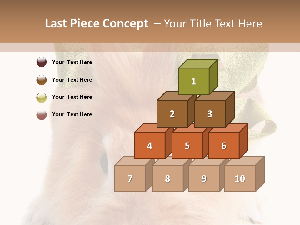 A Brown Bunny With A Green Bow On Its Head PowerPoint Template