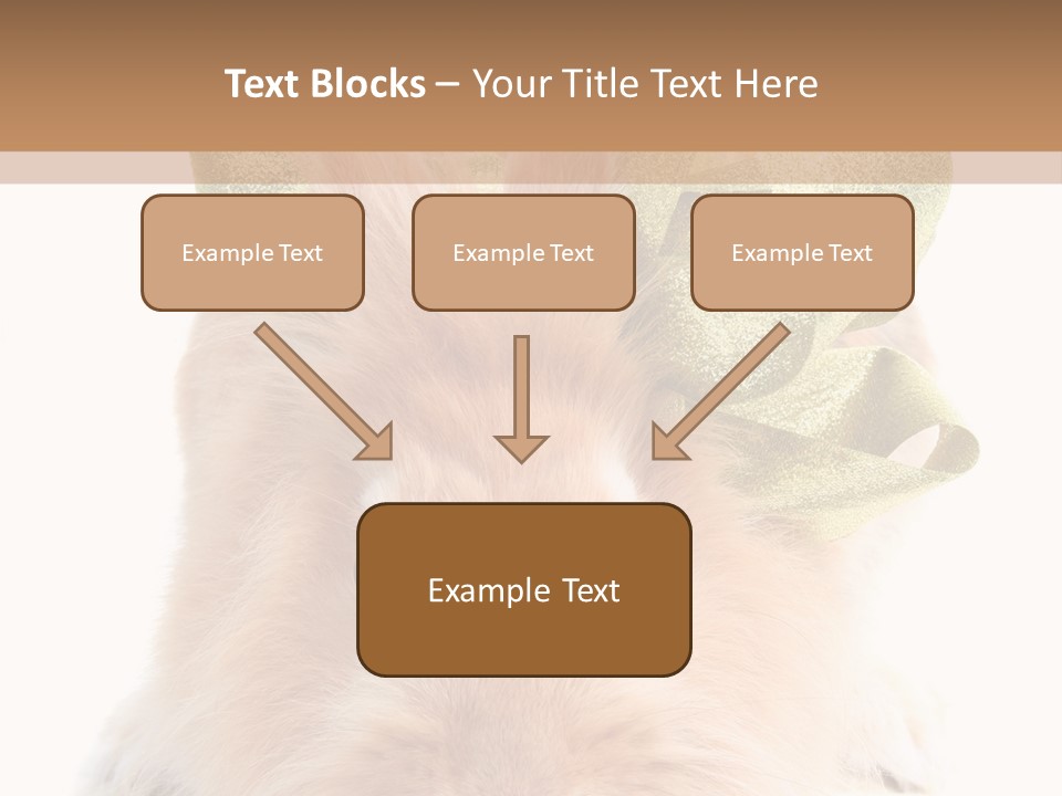 A Brown Bunny With A Green Bow On Its Head PowerPoint Template