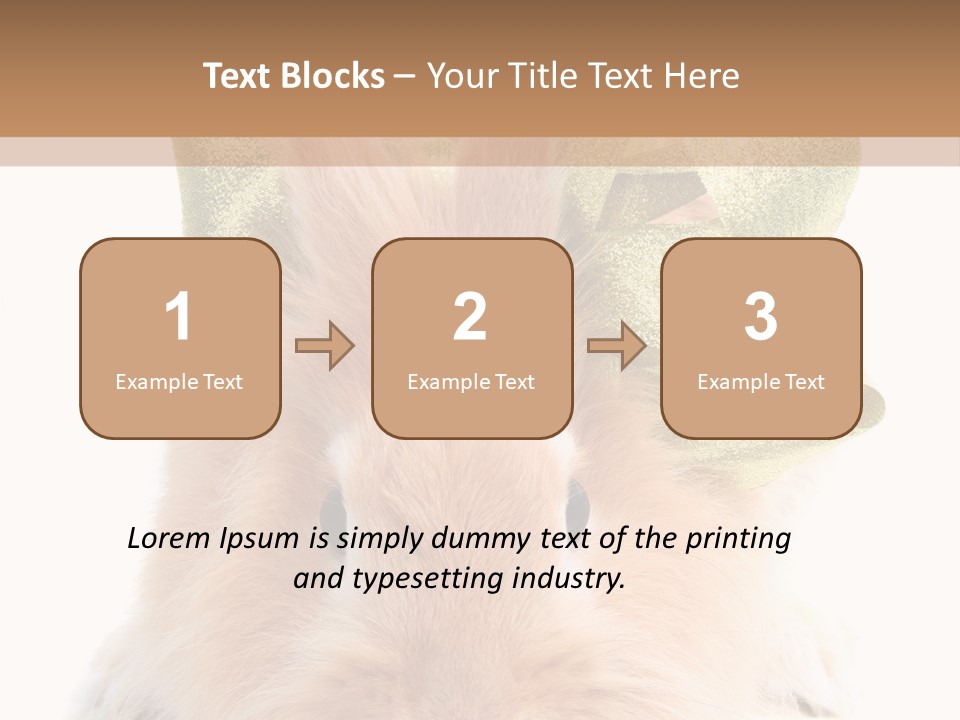 A Brown Bunny With A Green Bow On Its Head PowerPoint Template