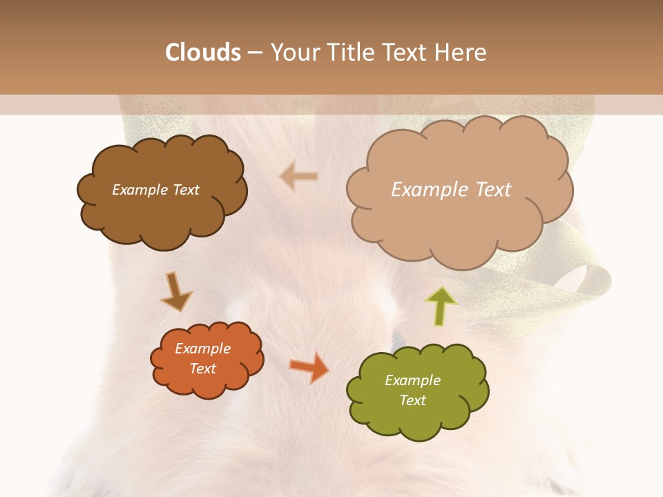 A Brown Bunny With A Green Bow On Its Head PowerPoint Template