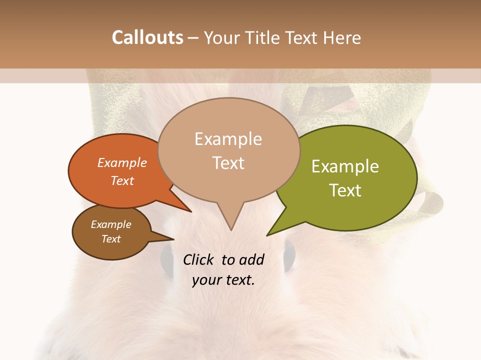 A Brown Bunny With A Green Bow On Its Head PowerPoint Template