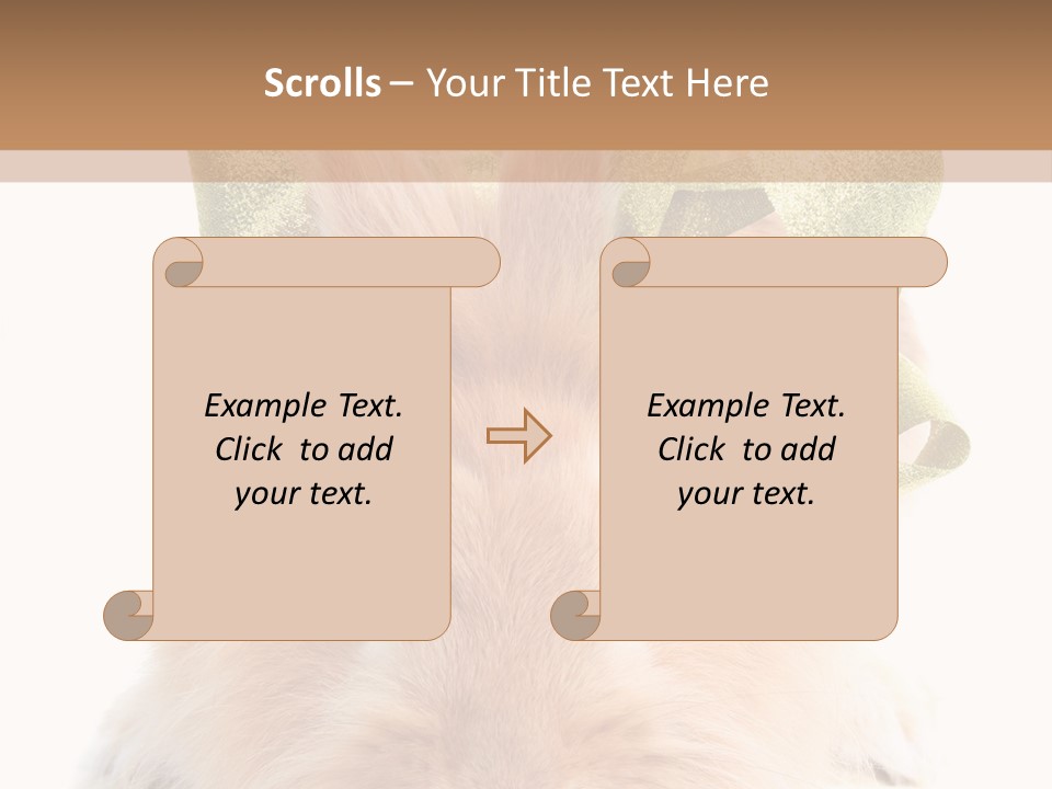 A Brown Bunny With A Green Bow On Its Head PowerPoint Template