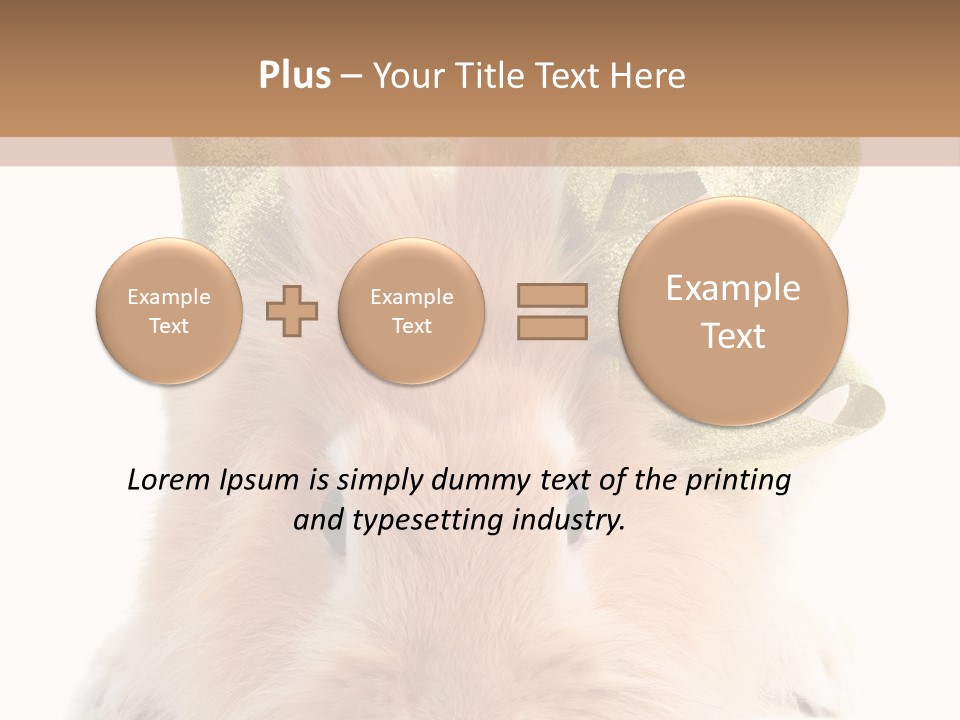 A Brown Bunny With A Green Bow On Its Head PowerPoint Template