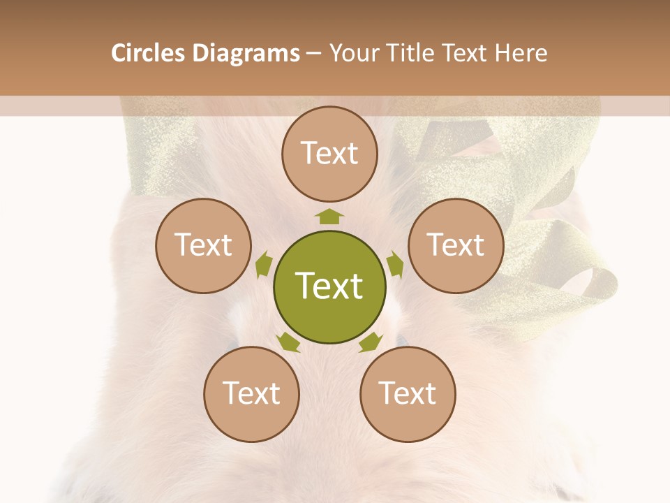 A Brown Bunny With A Green Bow On Its Head PowerPoint Template