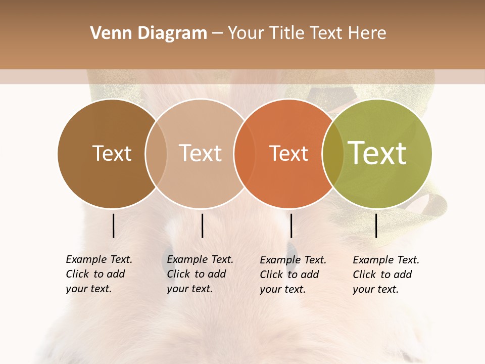 A Brown Bunny With A Green Bow On Its Head PowerPoint Template
