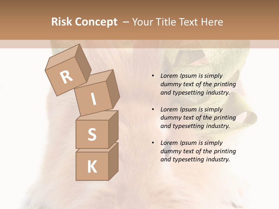 A Brown Bunny With A Green Bow On Its Head PowerPoint Template