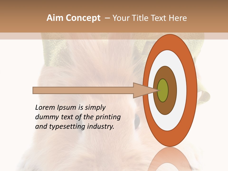 A Brown Bunny With A Green Bow On Its Head PowerPoint Template