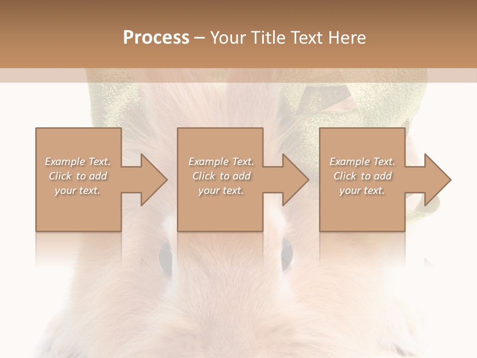 A Brown Bunny With A Green Bow On Its Head PowerPoint Template