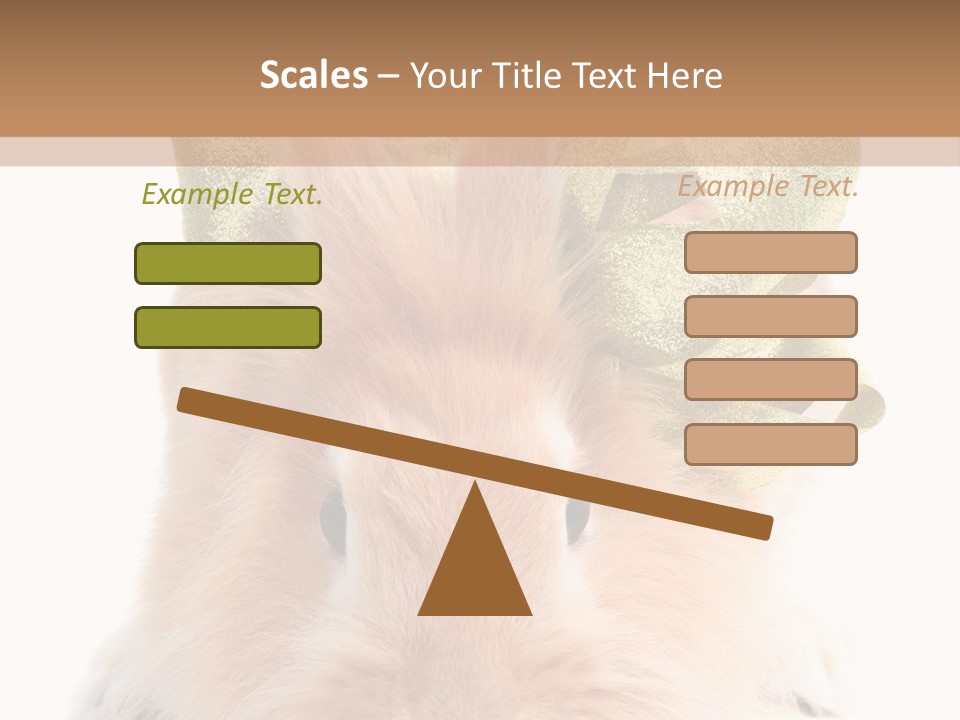 A Brown Bunny With A Green Bow On Its Head PowerPoint Template