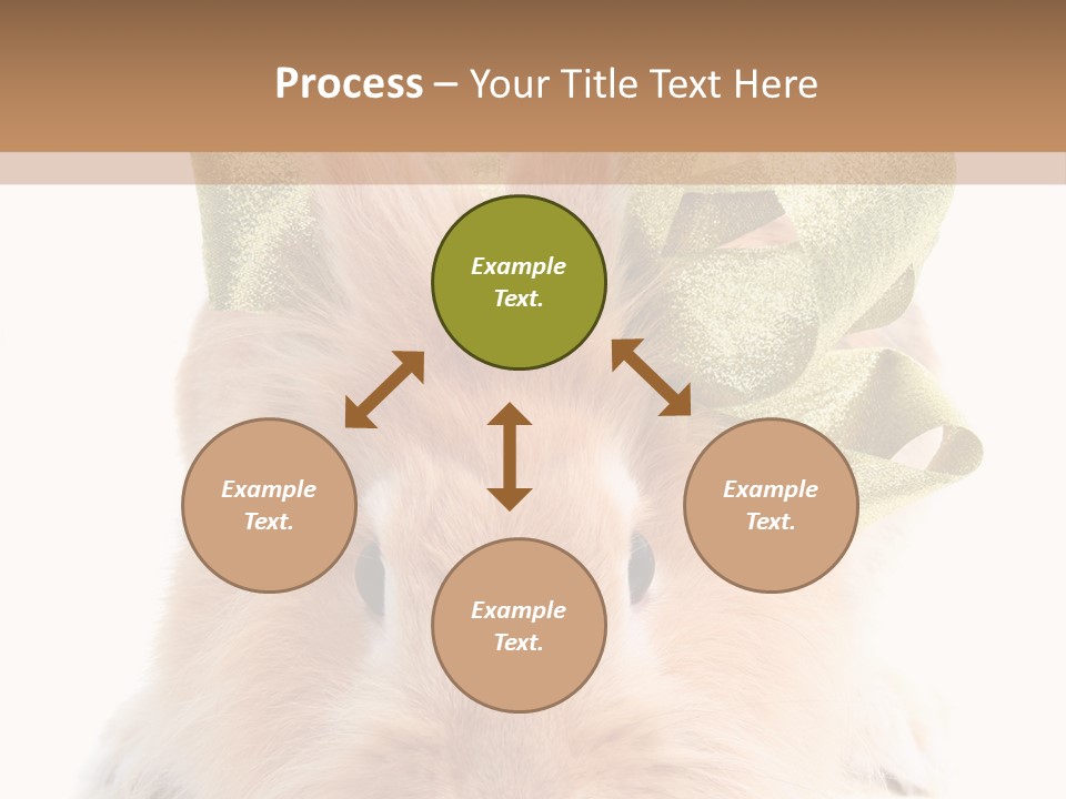 A Brown Bunny With A Green Bow On Its Head PowerPoint Template