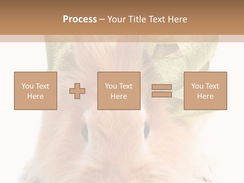 A Brown Bunny With A Green Bow On Its Head PowerPoint Template