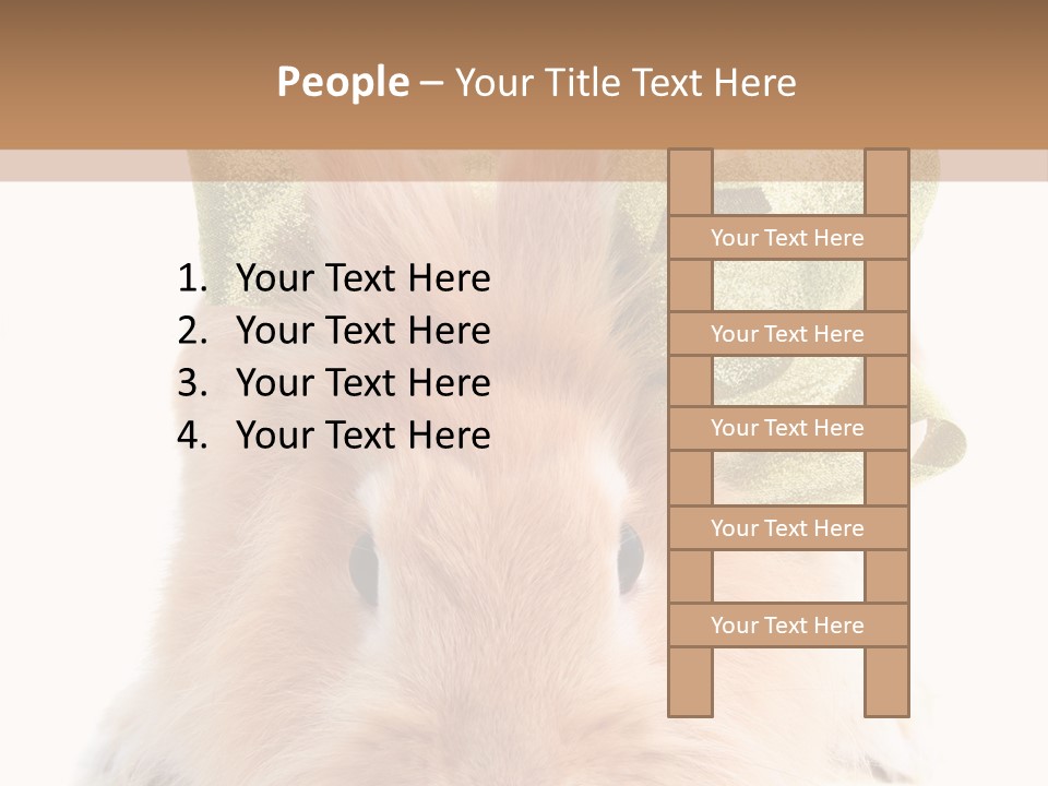 A Brown Bunny With A Green Bow On Its Head PowerPoint Template