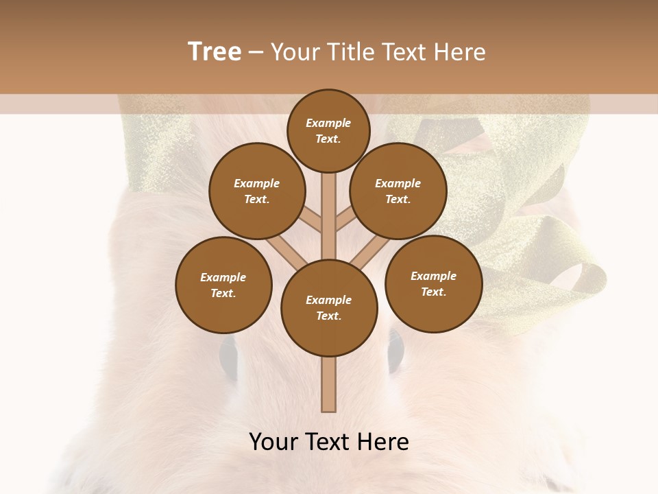 A Brown Bunny With A Green Bow On Its Head PowerPoint Template