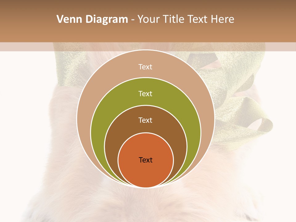 A Brown Bunny With A Green Bow On Its Head PowerPoint Template