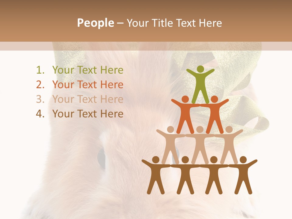 A Brown Bunny With A Green Bow On Its Head PowerPoint Template