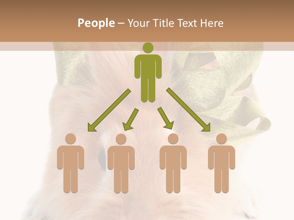 A Brown Bunny With A Green Bow On Its Head PowerPoint Template