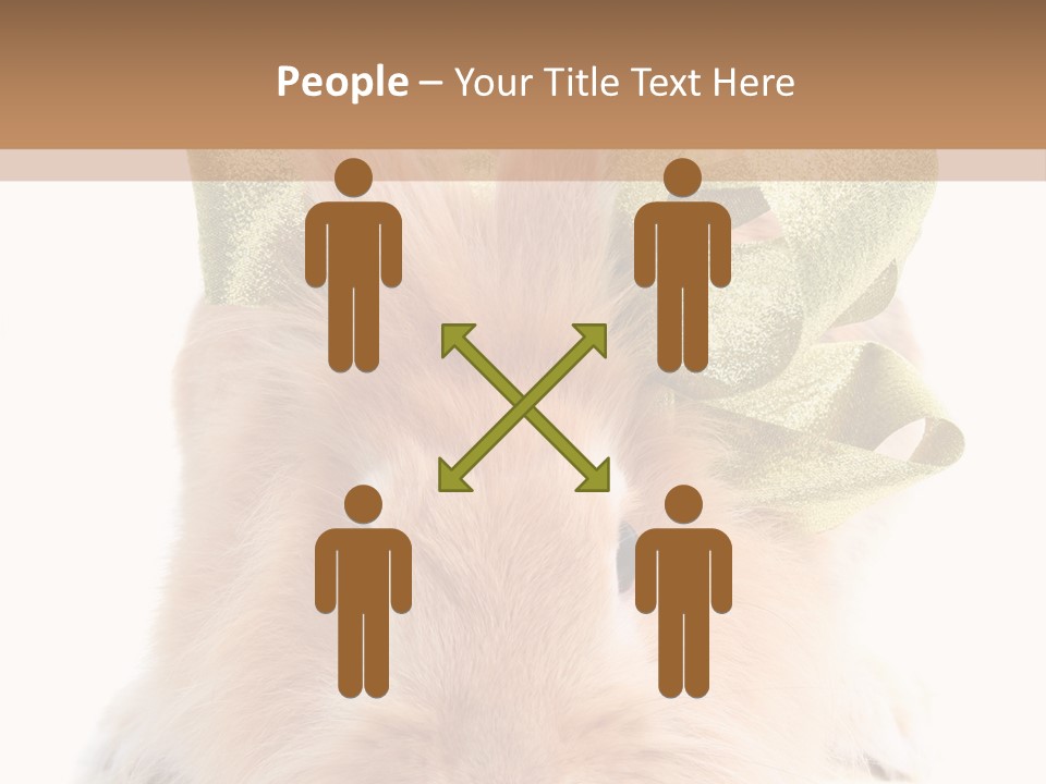 A Brown Bunny With A Green Bow On Its Head PowerPoint Template