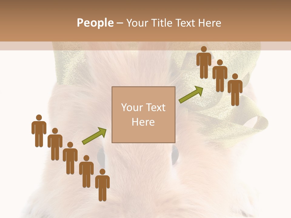 A Brown Bunny With A Green Bow On Its Head PowerPoint Template