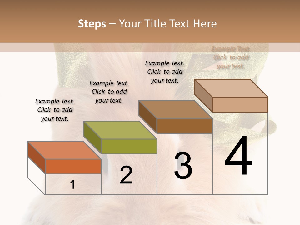 A Brown Bunny With A Green Bow On Its Head PowerPoint Template