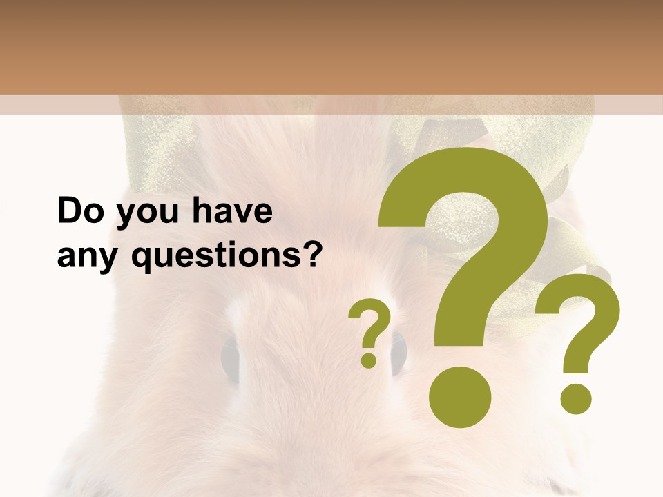 A Brown Bunny With A Green Bow On Its Head PowerPoint Template