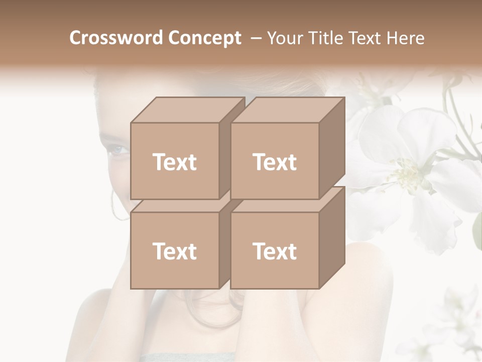 Isolated On White Portrait Pretty PowerPoint Template