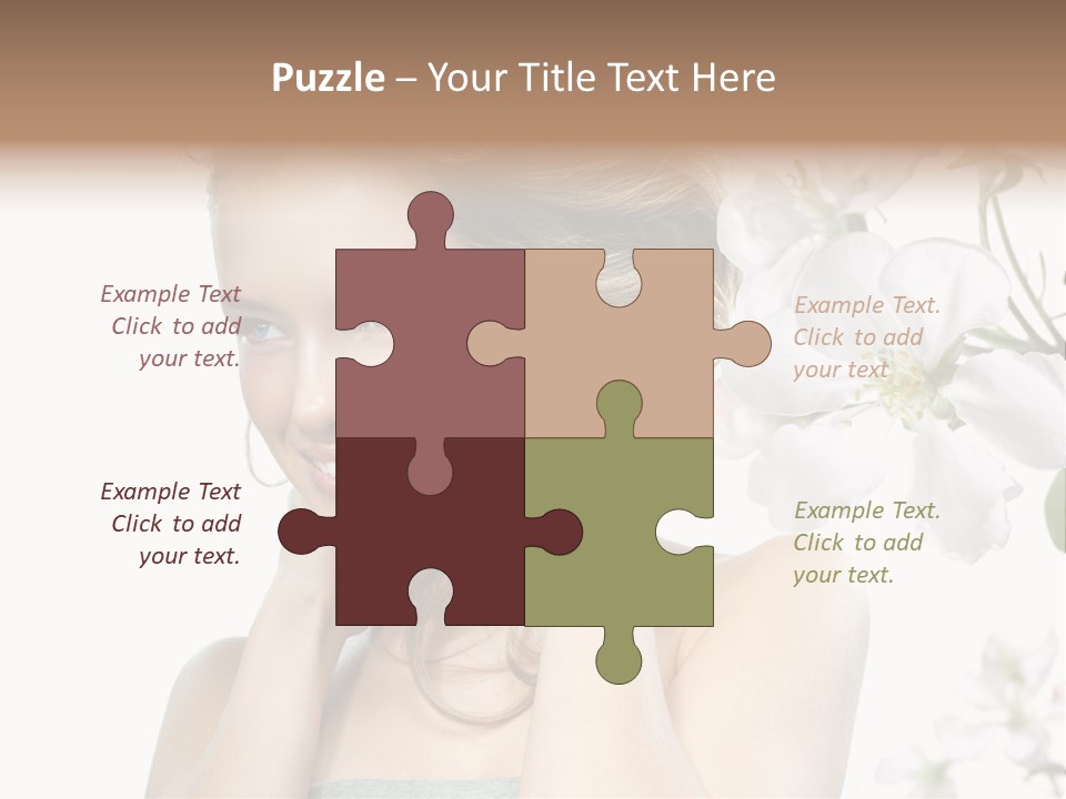 Isolated On White Portrait Pretty PowerPoint Template