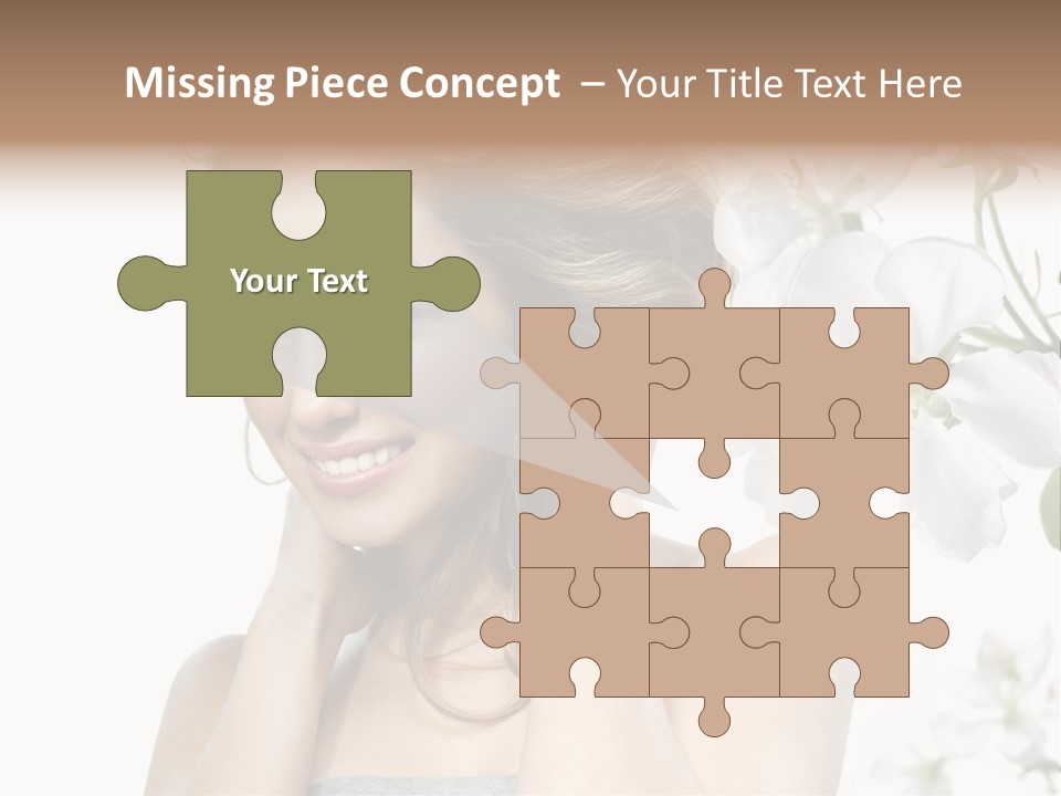 Isolated On White Portrait Pretty PowerPoint Template