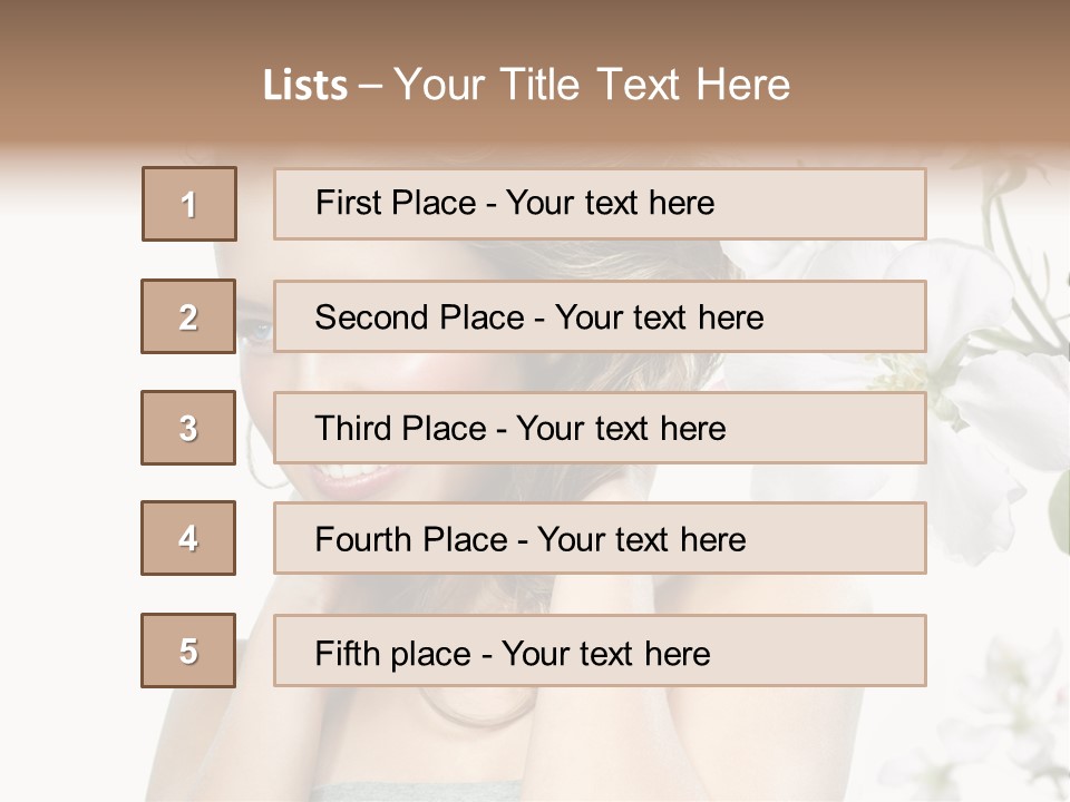 Isolated On White Portrait Pretty PowerPoint Template