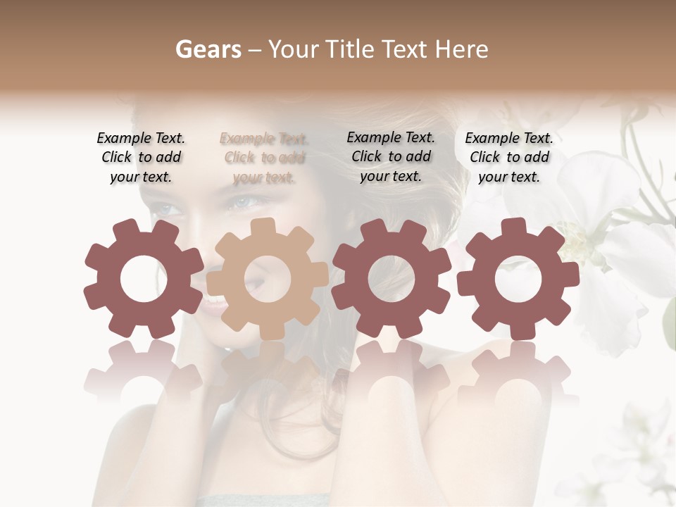 Isolated On White Portrait Pretty PowerPoint Template