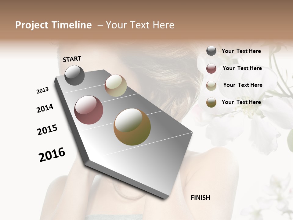 Isolated On White Portrait Pretty PowerPoint Template