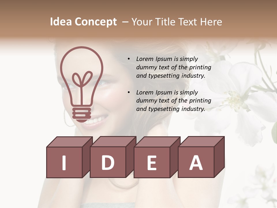 Isolated On White Portrait Pretty PowerPoint Template