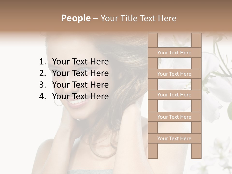 Isolated On White Portrait Pretty PowerPoint Template