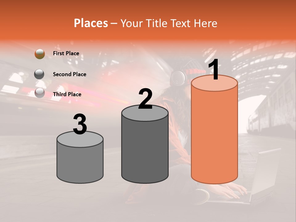 Caucasian Railway Listen PowerPoint Template