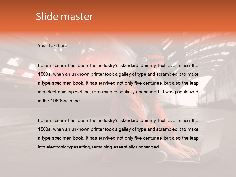 Caucasian Railway Listen PowerPoint Template