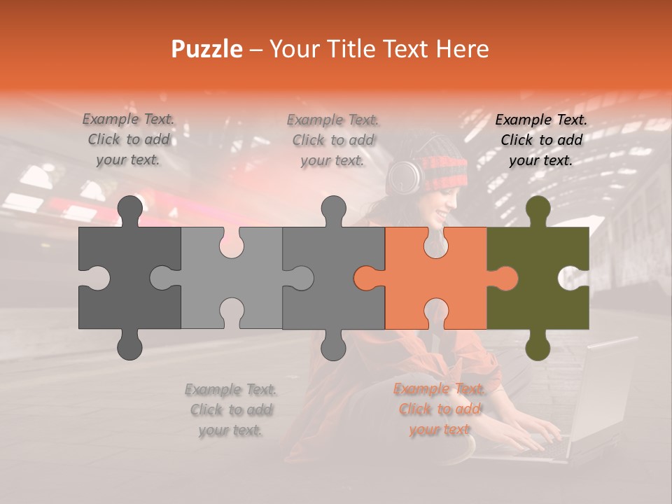 Caucasian Railway Listen PowerPoint Template