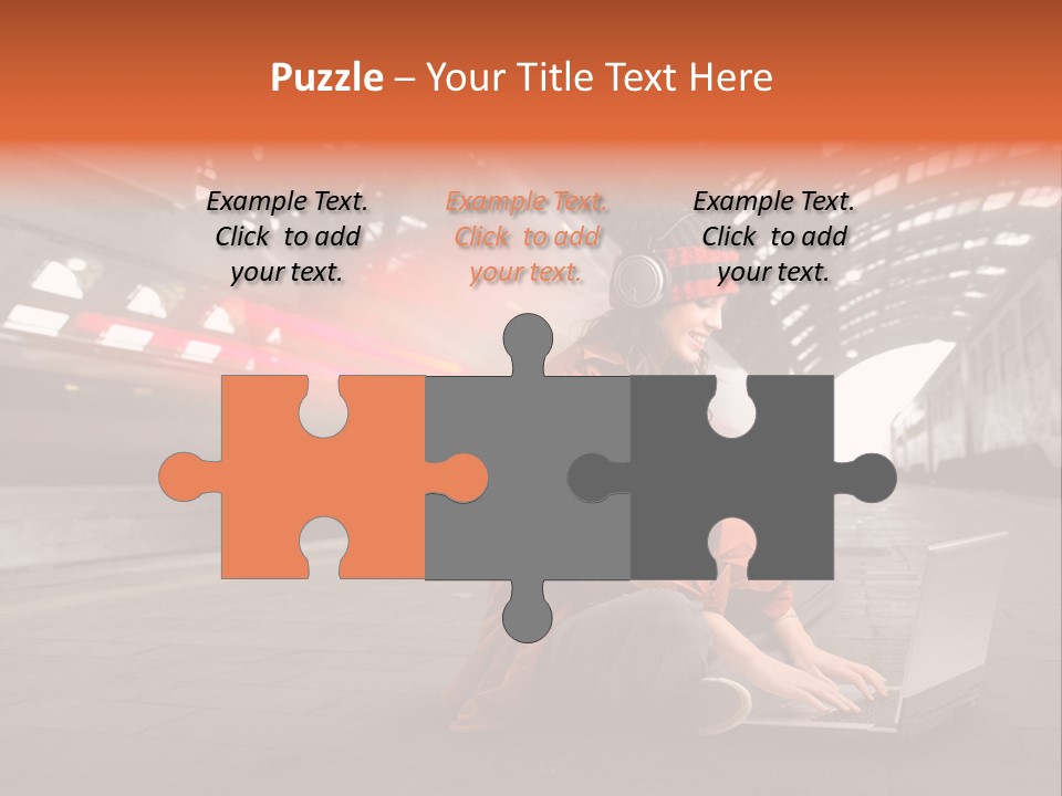 Caucasian Railway Listen PowerPoint Template