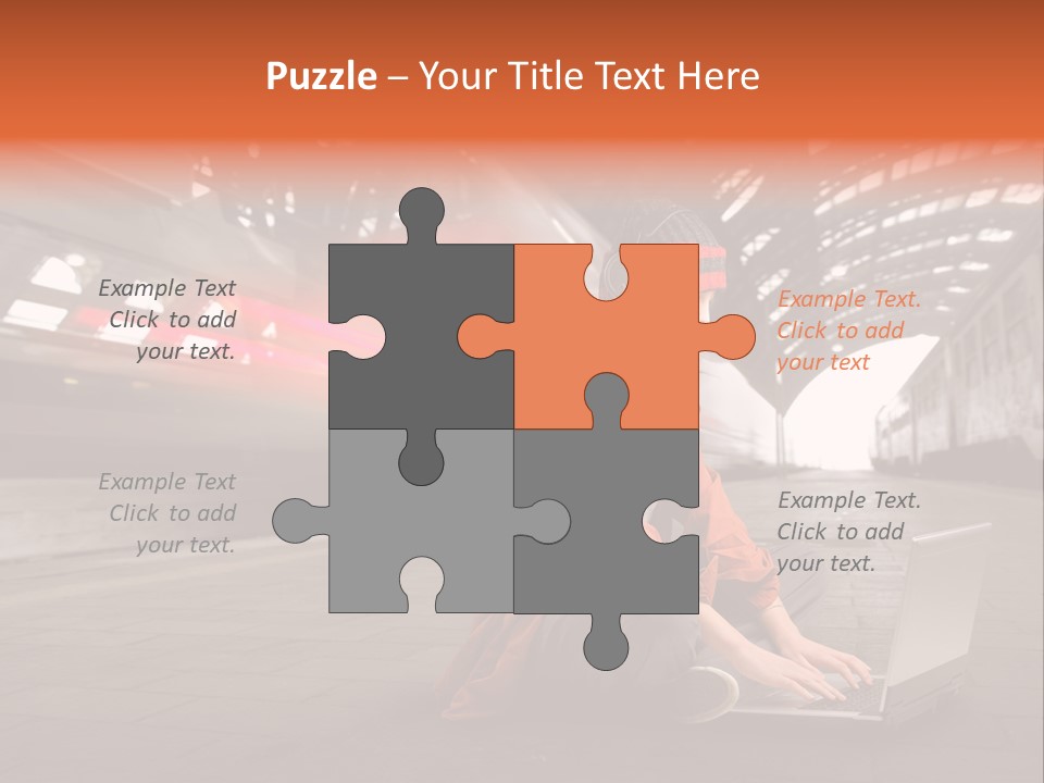 Caucasian Railway Listen PowerPoint Template