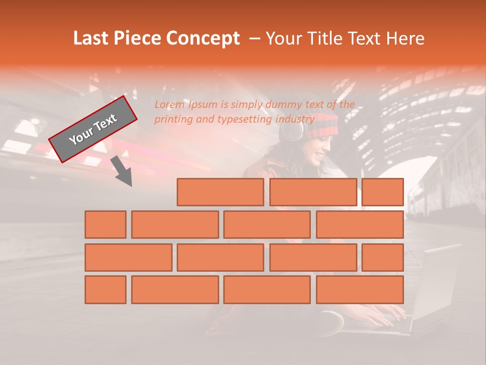 Caucasian Railway Listen PowerPoint Template