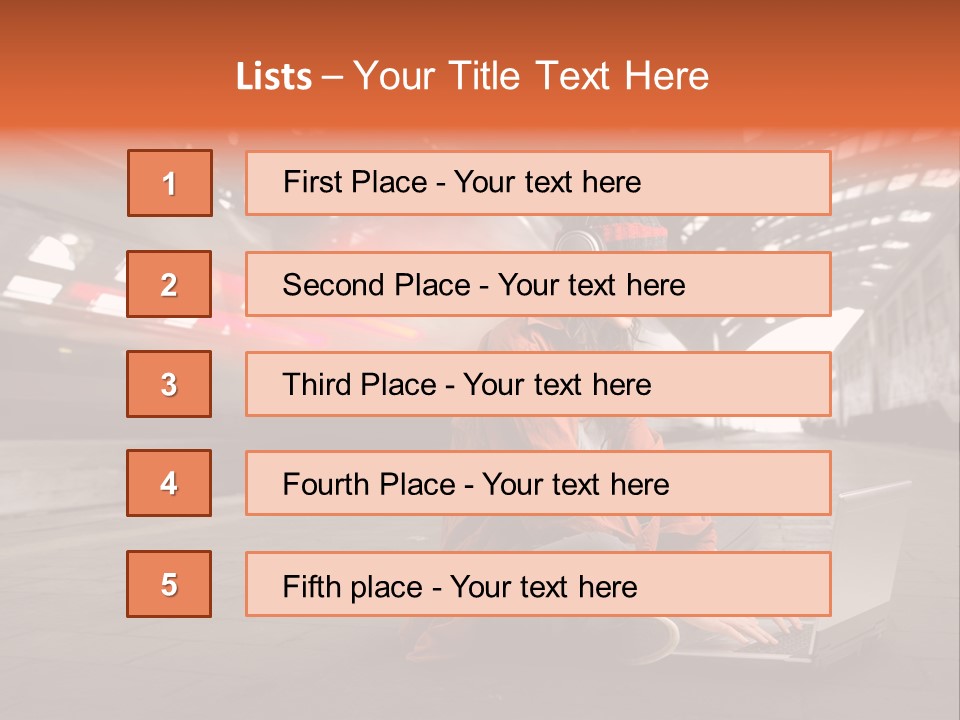 Caucasian Railway Listen PowerPoint Template